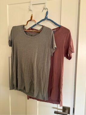 Free Fly Apparel Grey Tee & Dusty Rose Tee